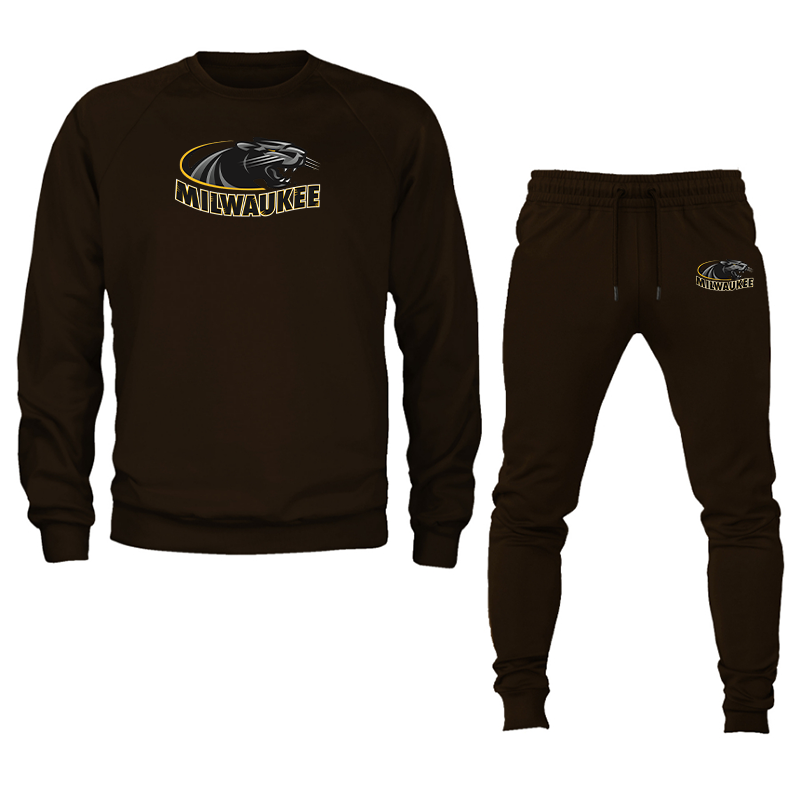 Men's Wisconsin Milwaukee Panthers Crewneck Sweatshirt Joggers Suit